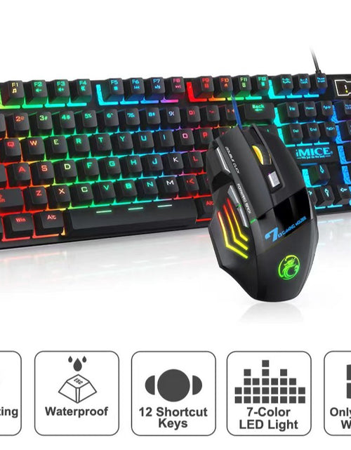 Load image into Gallery viewer, Gaming keyboard Gamer keyboard and Mouse With Backlight USB 104 keycaps Wired Ergonomic Russian Keyboard For PC Laptop
