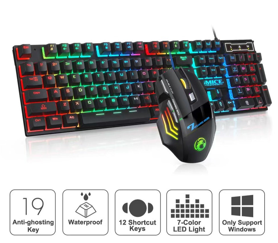 Gaming keyboard Gamer keyboard and Mouse With Backlight USB 104 keycaps Wired Ergonomic Russian Keyboard For PC Laptop