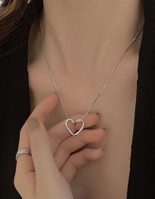 Load image into Gallery viewer, Accessories Fashion Peach Heart Water Drop Pendant Necklace Purple Crystal Egirl Sweet Cool Clavicle Chain Aesthetic Jewelry
