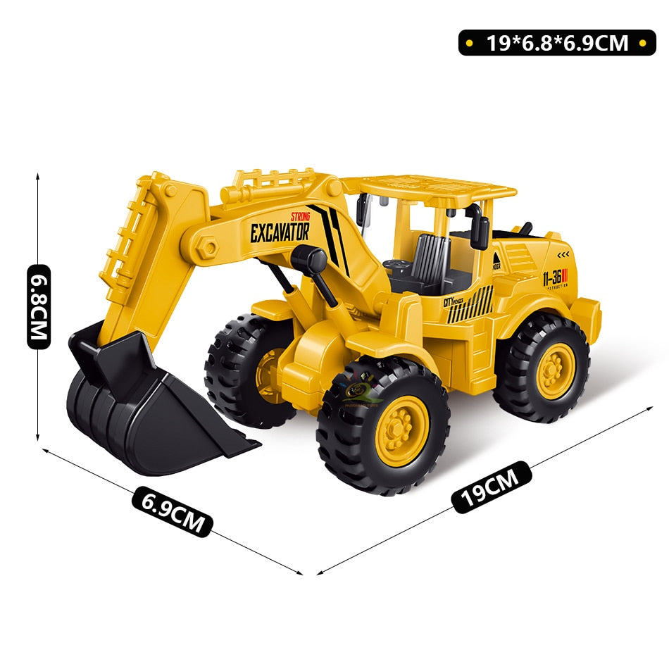 Engineering Plastic Inertia Car City Construction Excavator Crane Dump Truck Classic Vehicle Toys For Children