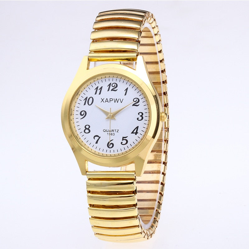 Women Men Watch Flexible Elastic Band Quartz Wrist Watch Steel Strap Couple Watch Gift