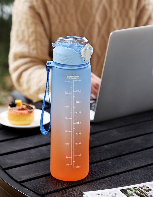 Load image into Gallery viewer, 1 L Water Bottle  with Time Scale Gym Outdoor Sports
