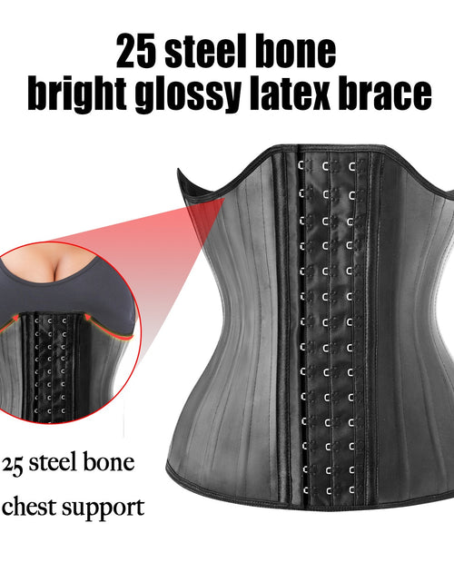 Load image into Gallery viewer, Latex Waist Trainer Corset Slimming Sheath Flat Belly Shapewear Women Body Shaper Modeling Strap Reductive Girdle 25 Steel Bones
