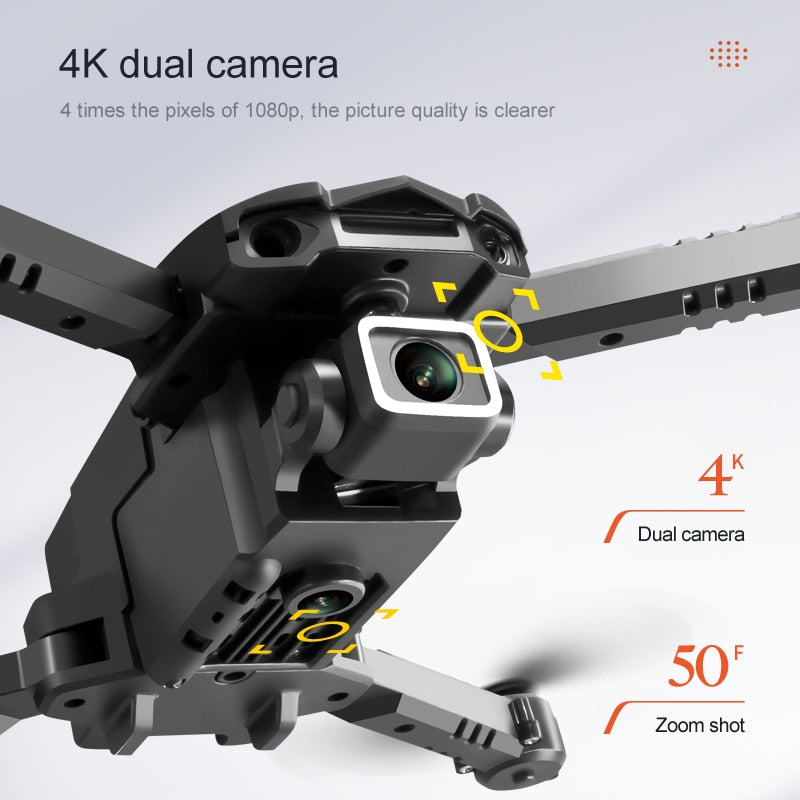 Mini Drone S128 avec caméra HD double 4K, triple face, pour éviter les obstacles, pression de l&#39;air, hauteur fixe, jouet profess