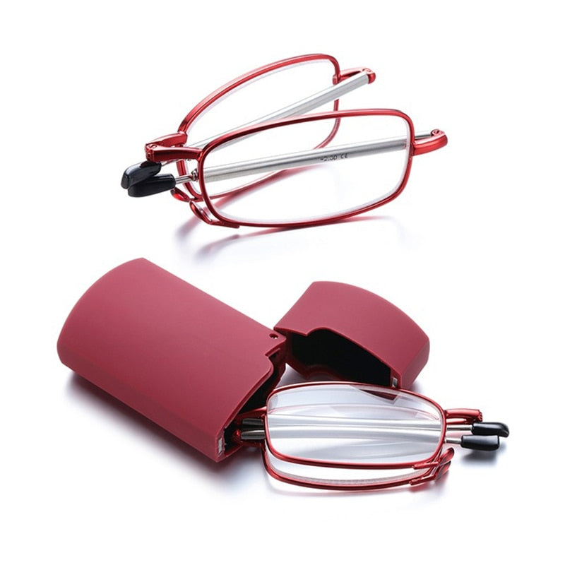 Portable Anti Blue Light Folding Reading Glasses With Case Men Women Telescopic Presbyopia Eyeglasses Elderly Glasses