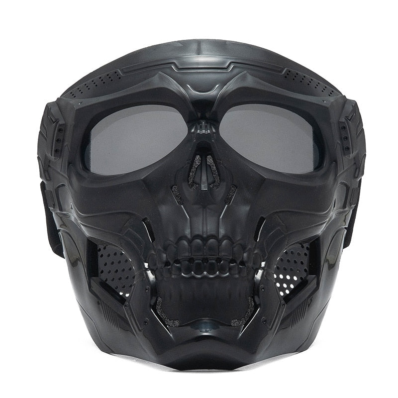 Cool Skull Motorcycle Face Mask with Goggles Modular Goggles Mask Open Face Motorcycle Helmet Moto Casco Cycling Headgear