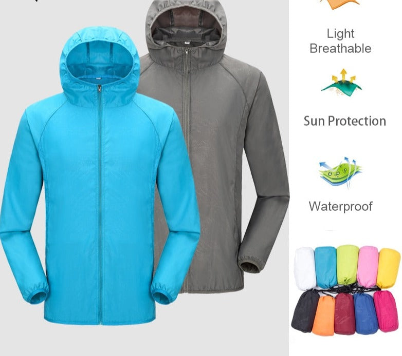 Camping Rain Jacket Men Women Waterproof Sun Protection Clothing Fishing Hunting Clothes Quick Dry Skin Windbreaker With Pocket