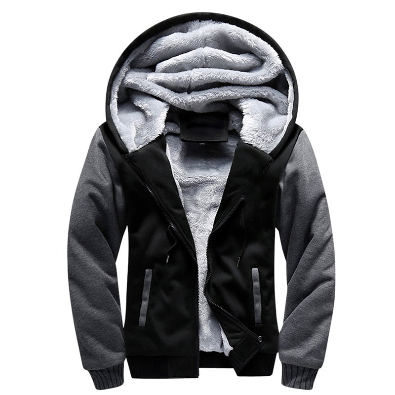 Men Winter Camouflage Jacket Fashion Wool Thicken Jackets Hooded Fleece Long Sleeve Coat Male Casual Streetwear Men&#39;s Clothing