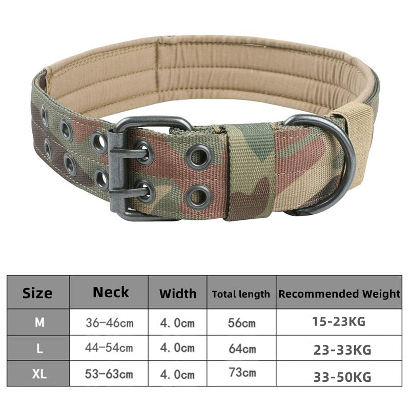 Durable Tactical Dogs Collar Leash Set Adjustable Military Pets Collars German Shepherd Training Medium Large Dog Accessories