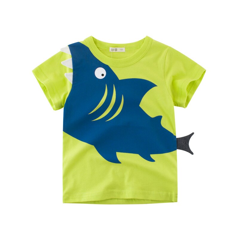 Baby Boy  Summer T-Shirts Kids Toddler Children Cartoon Animals Shark Dinosaur Print Cotton Tee Tops Clothes