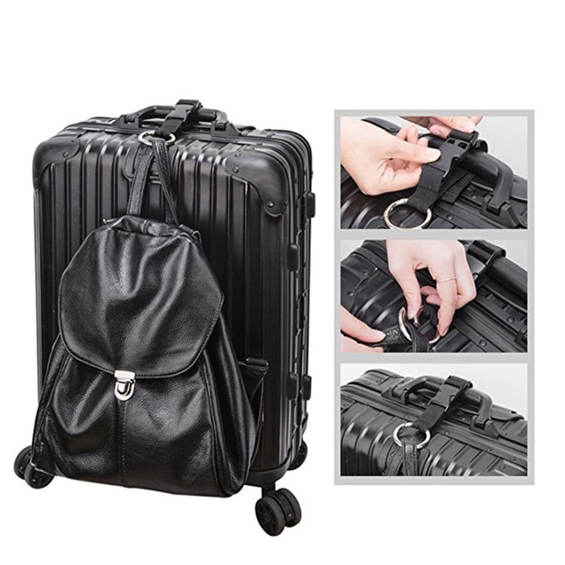 Hot Sale Portable Black Nylon Anti-theft Luggage Strap Holder Gripper Add Bag Handbag Clip Use To Carry