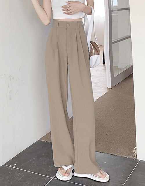 Load image into Gallery viewer, New Straight Wide Leg Women&#39;s Pants Korean Style High Waist Pants for Women Solid Color Loose Suit Trousers Female
