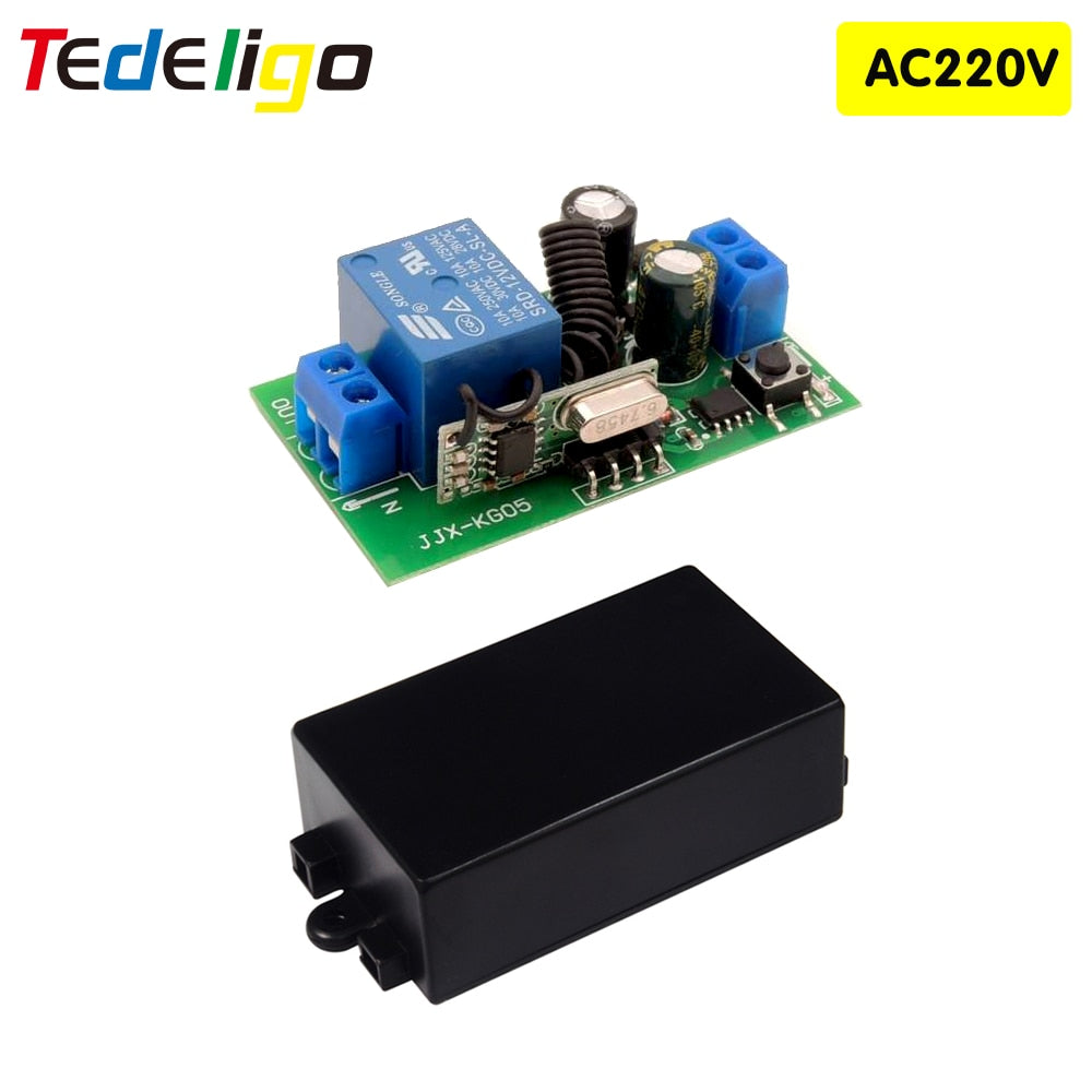 433MHz Wireless Remote Control Switch AC110V 220V 10A 1CH Relay Module Receiver ON OFF Remote Control For Led Lights Bulb DIY