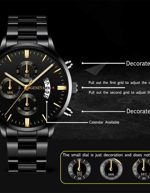 Load image into Gallery viewer, hombre Fashion Men Stainless Steel Watch Luxury Calendar Quartz Wrist Watch Business Watches for Man Clock montre homme
