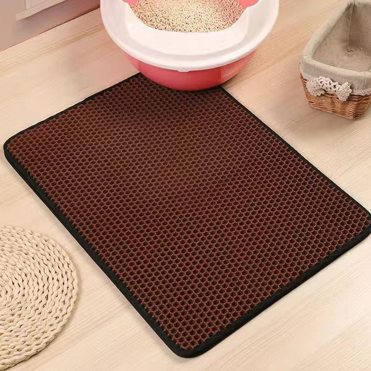 Waterproof Pet Cat Litter Mat Double Layer Pet Litter Box Mat Non-slip Sand Cat Pad Washable Bed Mat Clean Pad Products