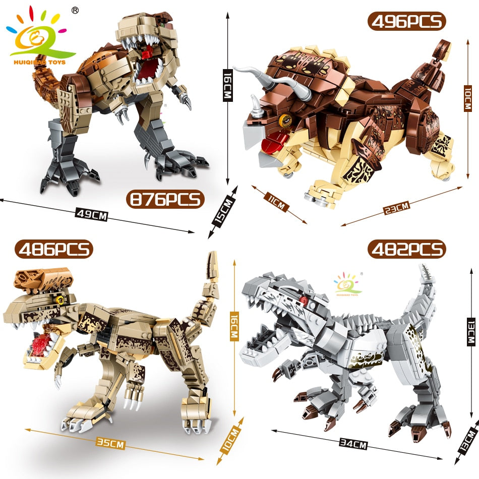 Jurassic Indominus Rex Dinosaur World Model Building Blocks City Triceratops Velociraptor Dino Park Bricks Children Toy