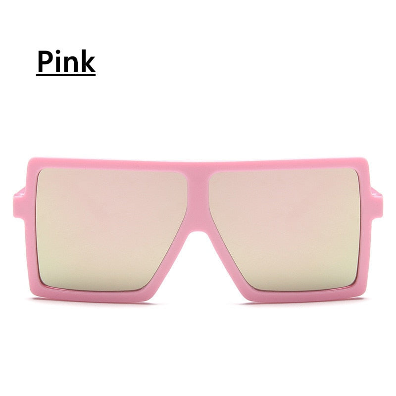 Sunglasses Kids Square Eyeglasses Children Vintage Pink Big Frame Sun Glasses for Girls/Boys Gafas De Sol Mujer