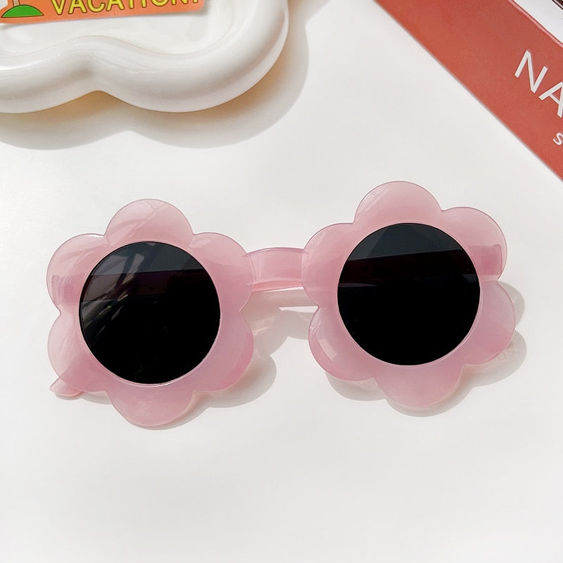 New Kids Sunglasses Children Round Flower Sunglasses Girls Boys Baby Sport Shades Glasses UV400 Outdoor Sun Protection Eyewear