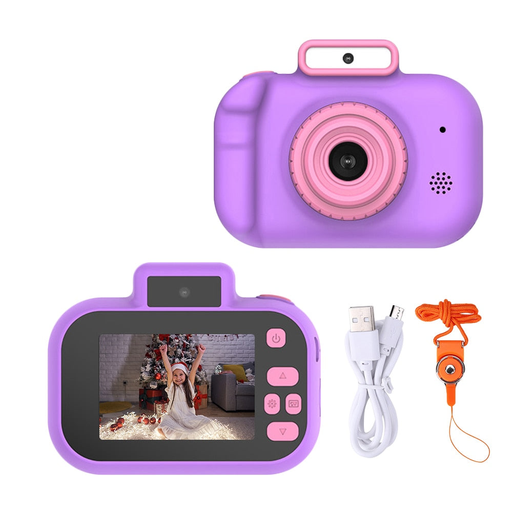 High-definition 4000W Front Rear Dual-camera 2 Inch HD IPS Screen Digital Kids Camera USB Charging with Lanyard Children&#39;s toys