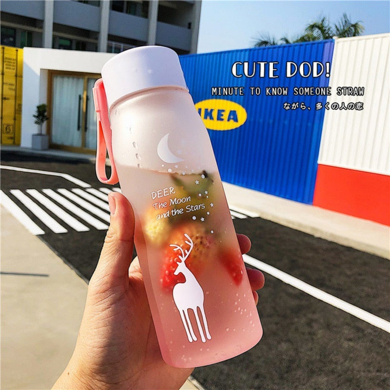 700/500ml Plastic Bottle For Water Girl Cute Drinking Bottle For Children Gym School  FREE SHIPPING WATER BOTTL