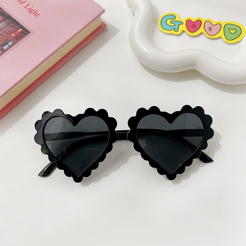 2023 New Kids Cartoon Heart Sunflower Fruit Rabbit Ears Sunglasses Girls Boy Children Outdoor Round Polarized UV400 Sun Glasses