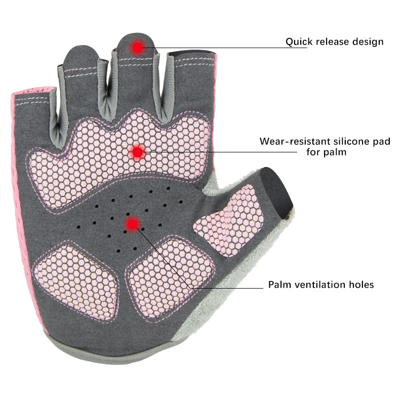 Fitness Weight Lifting Gym Gloves Half Finger Anti-Slip Breathable Bicycle Motorcycle Cycling Gloves Shockproof MTB Road Bike