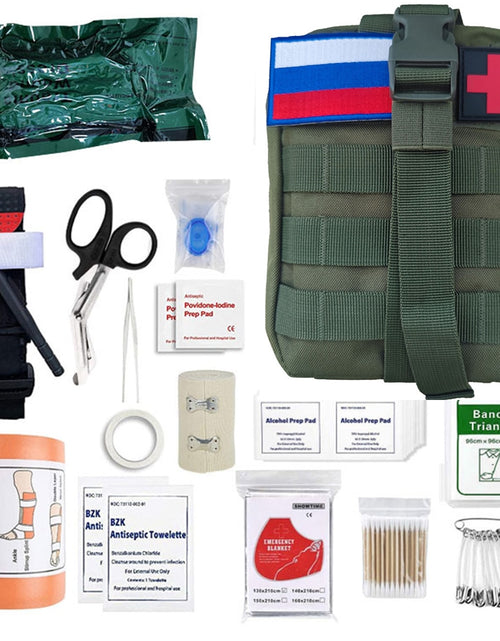 Load image into Gallery viewer, 46 Pcs Survival First Aid Kit Molle Outdoor Gear Emergency Kits Trauma Bag For Camping Hunting Disaster Adventures Survival Kit
