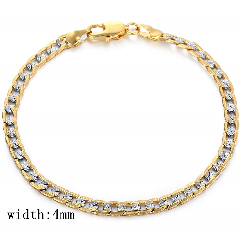 Gold Color Chain Necklace For Men Women Cuban Link Chain Male Necklace Fashion Men&#39;s Jewelry Wholesale Gifts 4mm GN64