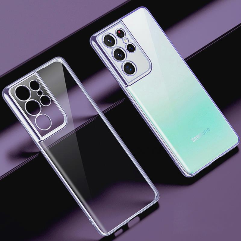 A 53 33 S 22 21 Luxury Plating Clear Case For Samsung Galaxy A53 A33 5g S21 Fe S22 Ultra Plus Transparent Silicone Cover S21fe