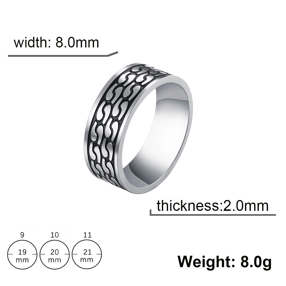 Stainless Steel Ring for Men Women 8MM Wide Geometric Casual Finger Rings 2023 Fashion Jewelry Wedding Gift for Lover