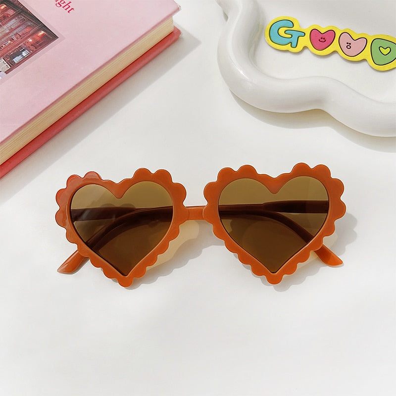 2023 New Kids Cartoon Heart Sunflower Fruit Rabbit Ears Sunglasses Girls Boy Children Outdoor Round Polarized UV400 Sun Glasses