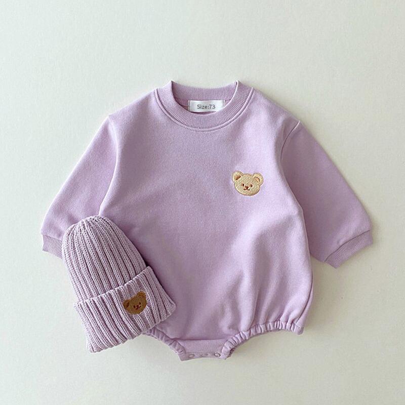 Korea Baby Sweatshirt Romper Boy Spring Fall Soft Long Sleeve Cotton Bear Infant Bodysuit Girls Jumpsuits Hoodies Tops Outwear