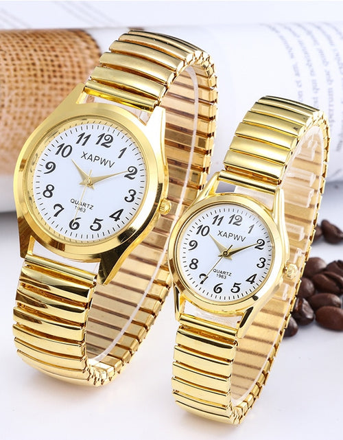 Load image into Gallery viewer, Women Men Watch Flexible Elastic Band Quartz Wrist Watch Steel Strap Couple Watch Gift
