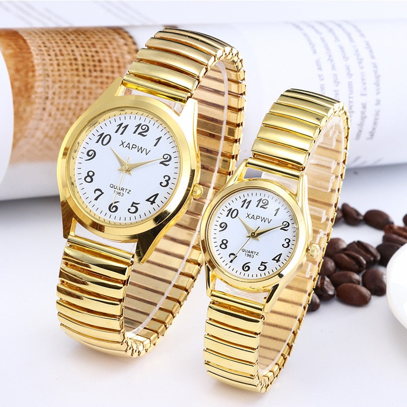 Women Men Watch Flexible Elastic Band Quartz Wrist Watch Steel Strap Couple Watch Gift