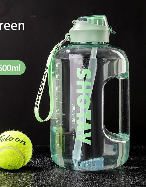 Load image into Gallery viewer, 2 Liter Water Bottle with Straw Large Portable Travel Bottles For Training Sport Fitness Cup with Time Scale FDA Free
