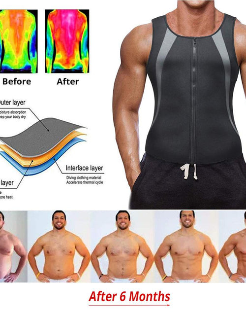 Load image into Gallery viewer, Men Body Shaper Fitness Neoprene Sauna Vest Waist Trainer Double Belt Sweat Shirt Corset Top Abdomen Slimming Shapewear Fat
