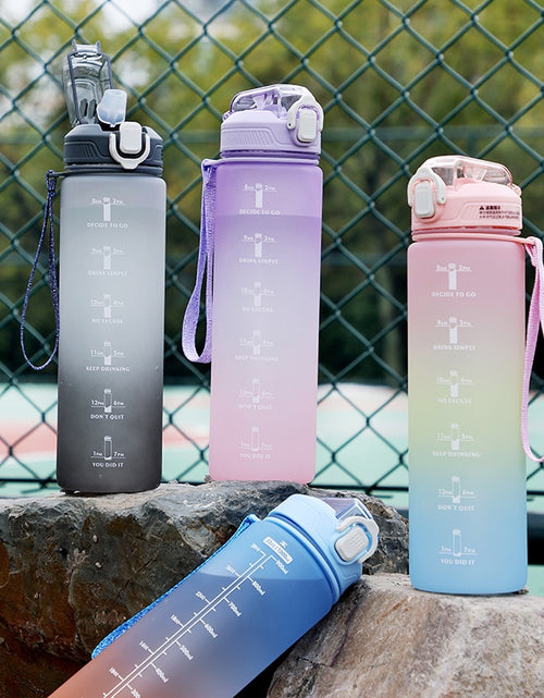 Load image into Gallery viewer, 1 L Water Bottle  with Time Scale Gym Outdoor Sports
