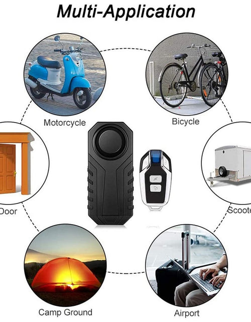 Load image into Gallery viewer, Wireless Bicycle Vibration Alarm IP55 Waterproof Motorcycle Alarm Remote Control Anti-theft Bike Detector Alarm System
