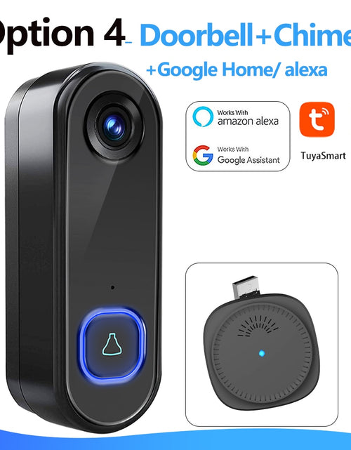 Load image into Gallery viewer, TUYA Video Doorbell WiFi  Wireless Outdoor Door Bell Camera AC DC Power 1080P Video Door Phone Waterproof IP65 Alexa Google Home
