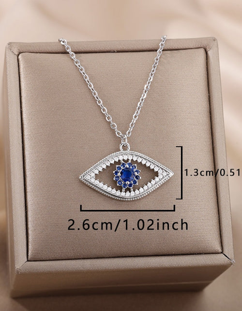 Load image into Gallery viewer, Turkish Evil Eye Pendant Necklace for Women Gold Plated Stainless Steel Necklaces 2023 Trending Choker Lucky Aesthetic Jewelry
