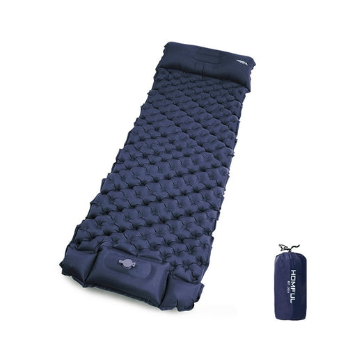 Load image into Gallery viewer, Outdoor Sleeping Pad Camping Inflatable Mattress with Pillows Travel Mat Folding Bed Ultralight Air Cushion Hiking Trekking
