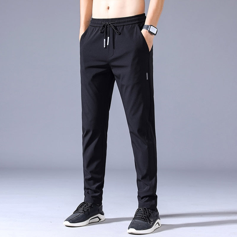 2023 Men&#39;s Trousers Spring Summer New Thin Green Solid Color Fashion Pocket Applique Full Length Casual Work Pants Pantalon