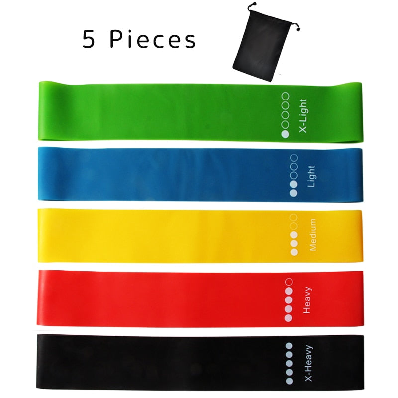 5Pcs/Set Yoga Resistance Rubber Bands Expander Belt Bodybuilding Fitness Equipment Pilates Sport Training Workout Elastic Bands