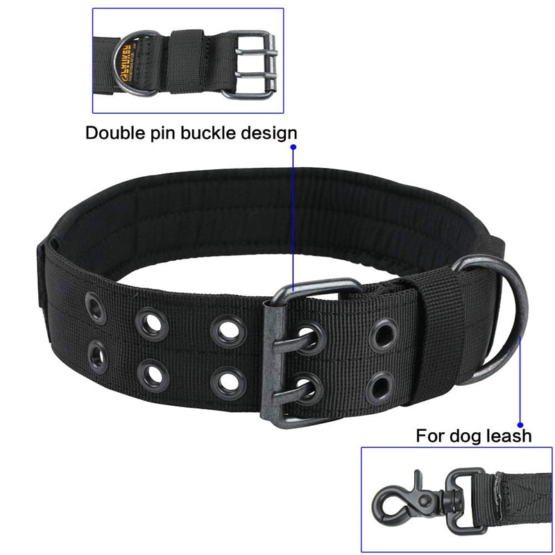 Durable Tactical Dogs Collar Leash Set Adjustable Military Pets Collars German Shepherd Training Medium Large Dog Accessories