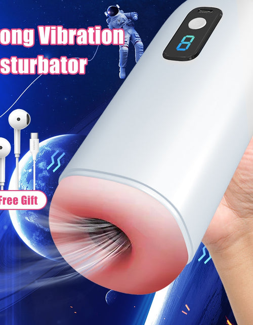 Load image into Gallery viewer, Automatic Male Masturbator Cup Strong Vibration Digital Blowjob Machine Real Pussy Masturbation Sex Toys for Men
