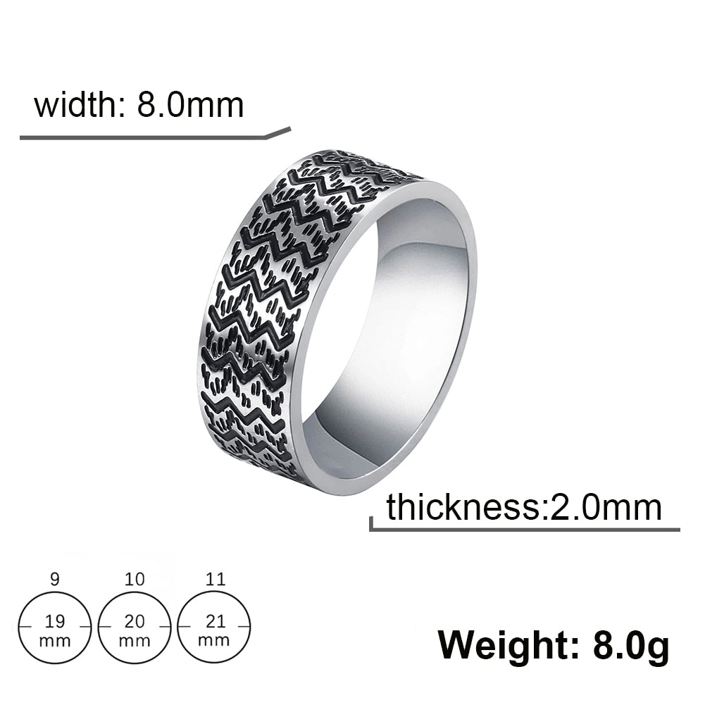 Stainless Steel Ring for Men Women 8MM Wide Geometric Casual Finger Rings 2023 Fashion Jewelry Wedding Gift for Lover