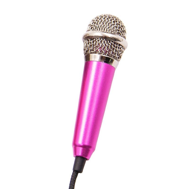 mini Portable 3.5mm Stereo Studio Mic KTV Karaoke Mini Microphone For Smart Phone Laptop PC Desktop Handheld Audio Microphone