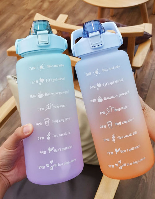 Load image into Gallery viewer, 2 Litre Water Bottle for Girls Botella De Agua Motivacional Gourde Sport Gym with Time Marker Portable Large Chaleira with Straw
