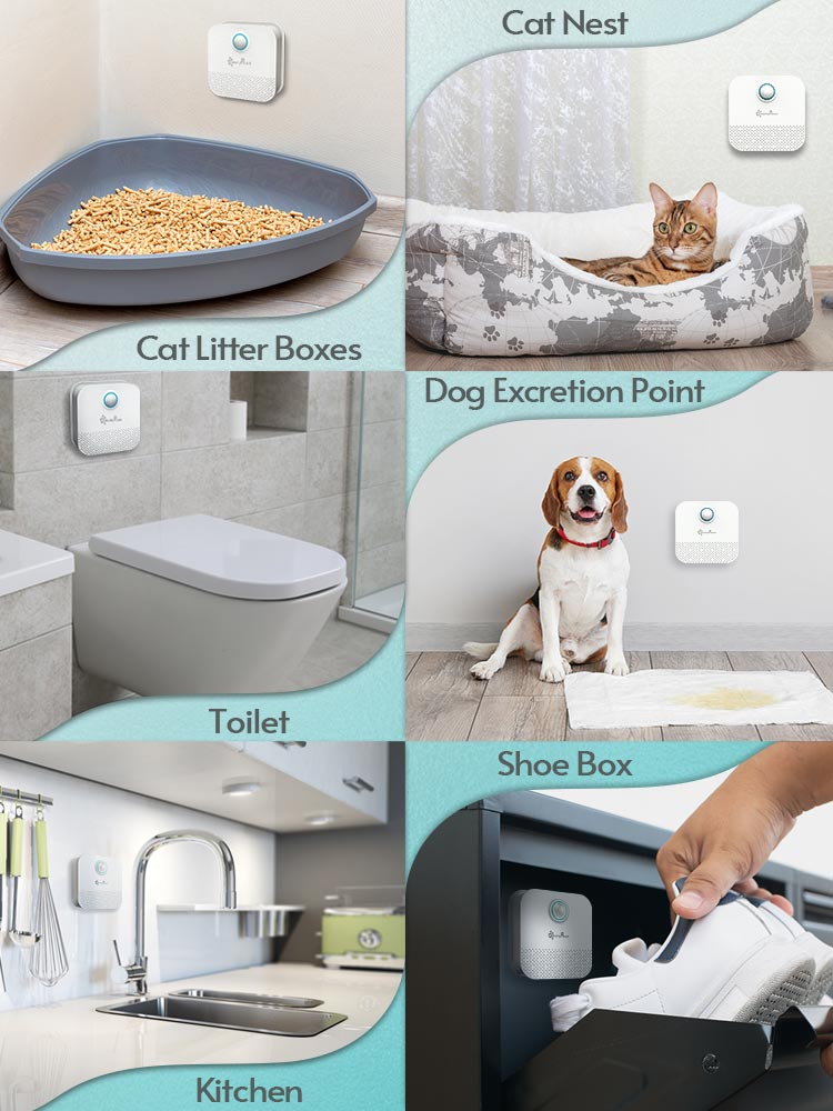 4000mAh Smart Cat Odor Purifier For Cats Litter Box Deodorizer Dog Toilet Rechargeable Air Cleaner Pets Deodorization