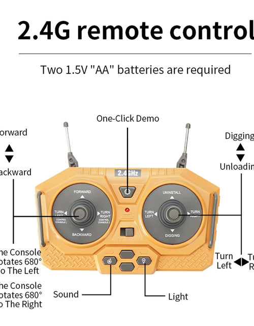 Load image into Gallery viewer, RC Excavator 2.4G Cars Trucks Engineering Vehicle 1:20 RC Crawler Truck Bulldozer Toys for Boys RC Car Dump Truck Children Gifts
